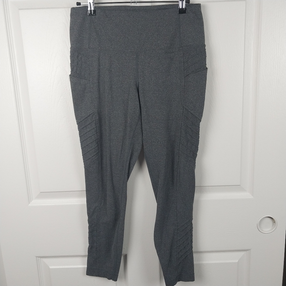 Members Mark Women's L Everyday Moto Ankle Gray Leggings